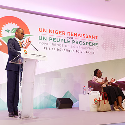 Zakari Boubacar Wargo, Secrétaire Permanent au Haut Conseil de l’Investissement et Bintou Djibo, Représentante Permanente PNUD au Niger